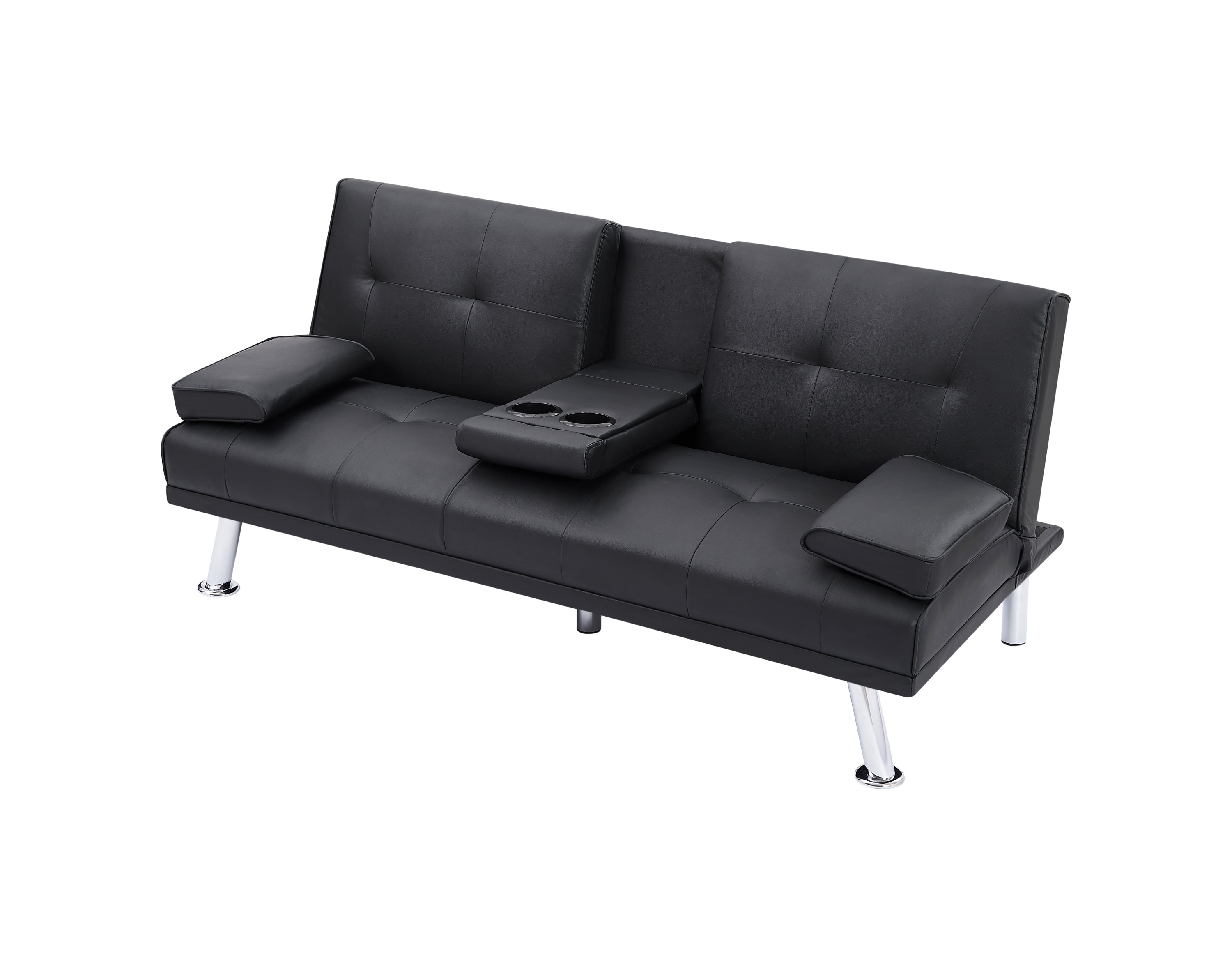 Versatile Foldable Sofa Bed with Integrated Cup Holders