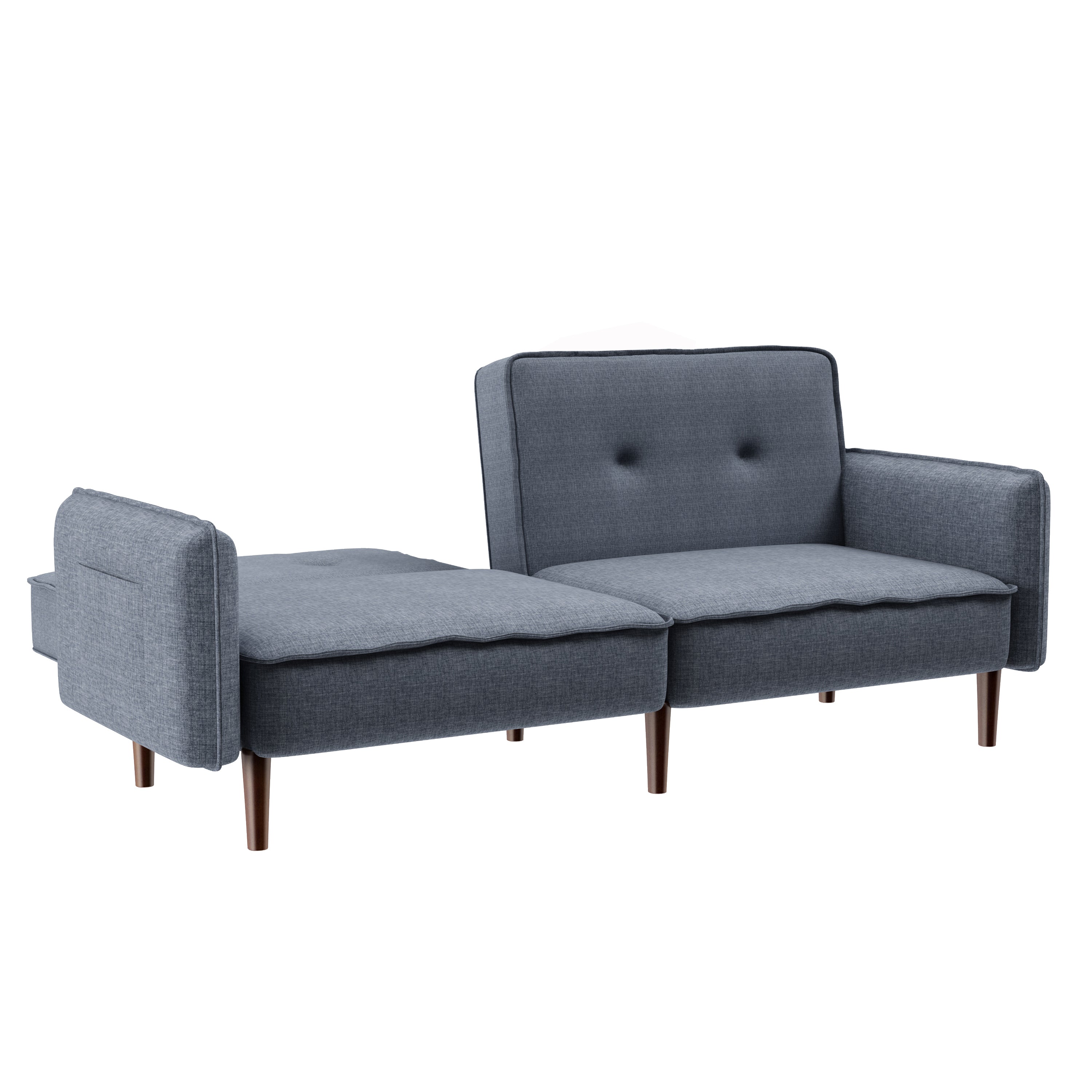 Grey Fabric Futon Sofa Bed