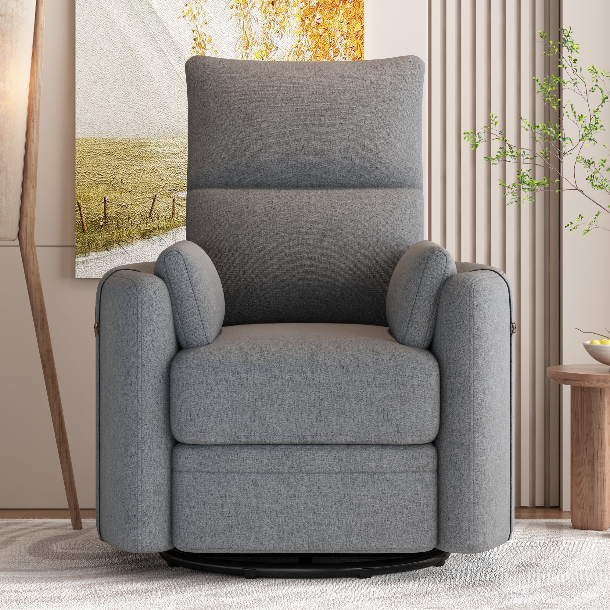 Leino Swivel Chair with Pillows