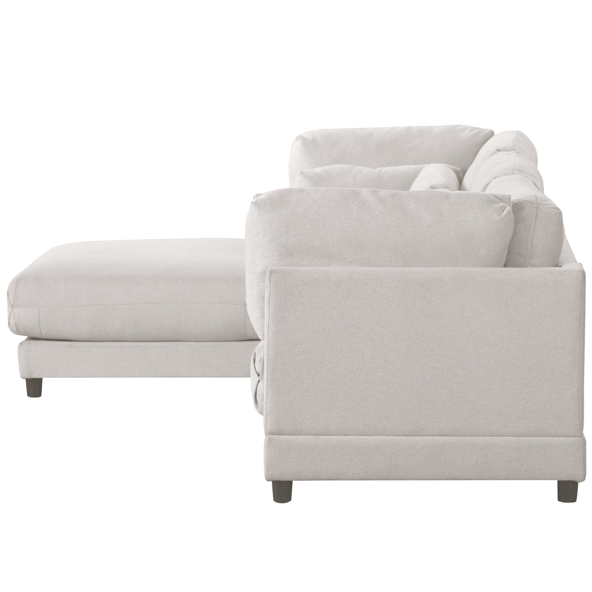 Modular L-Shaped Sofa Set with Removable Ottomans and Cushioned Backrests