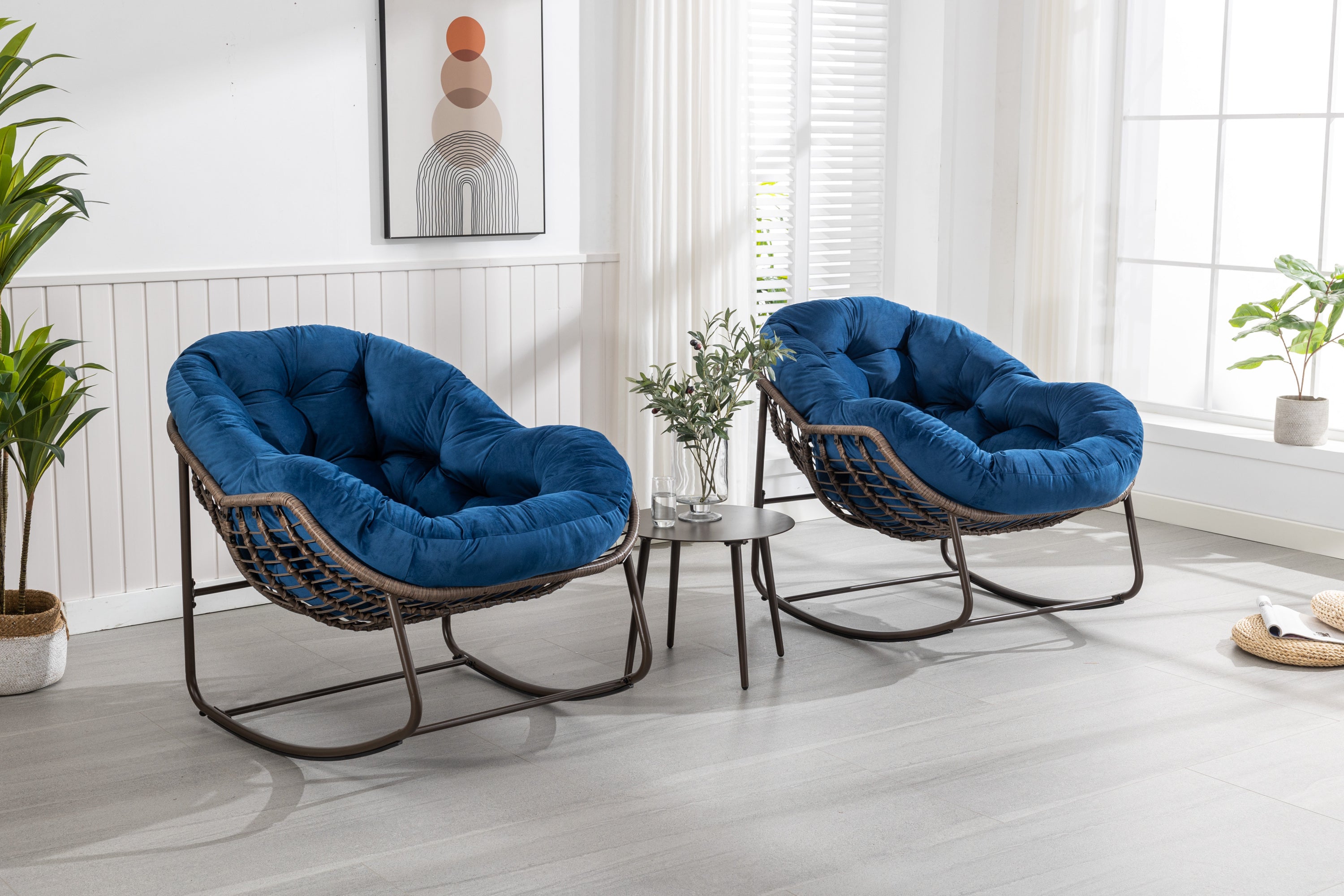 Rattan Navy Chair