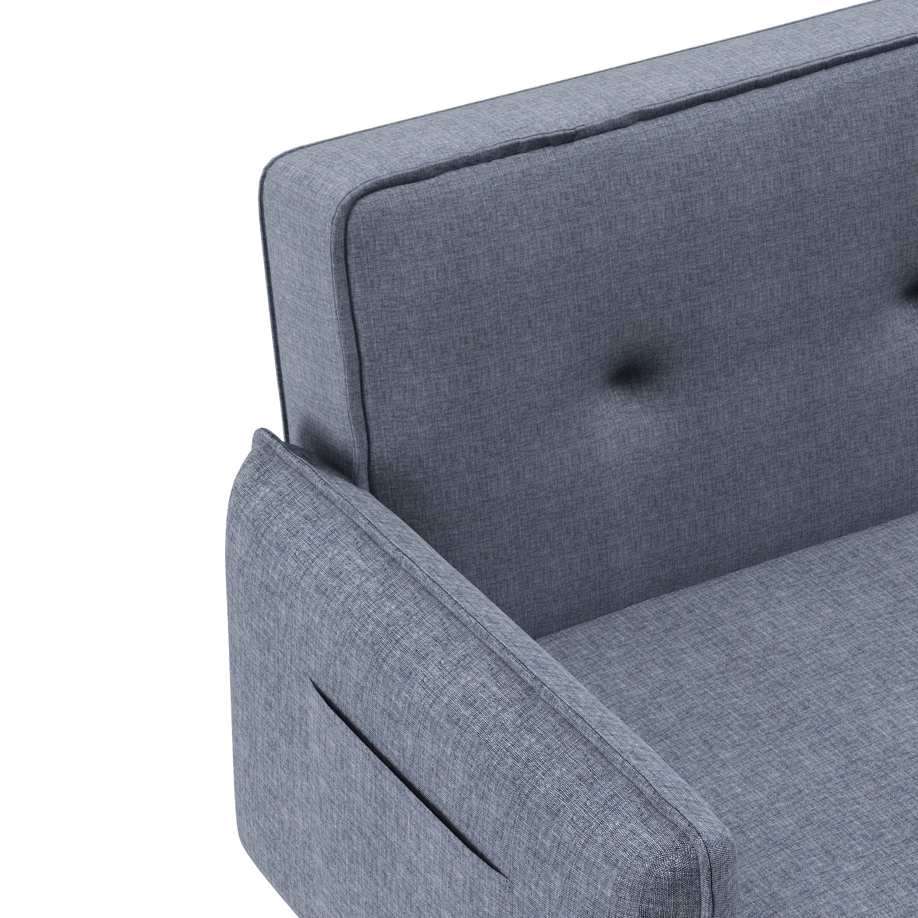 Grey Fabric Futon Sofa Bed