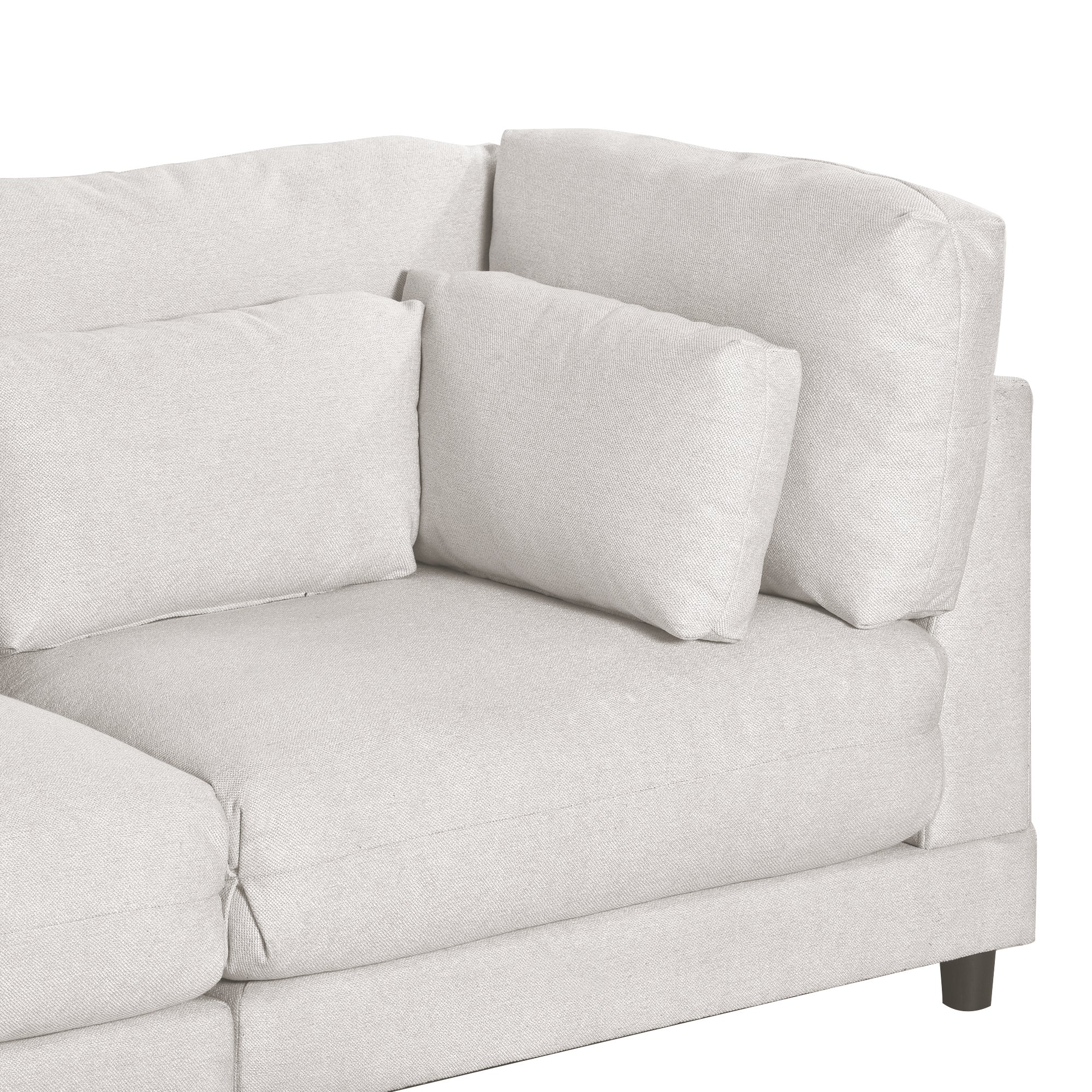 Modular L-Shaped Sofa Set with Removable Ottomans and Cushioned Backrests