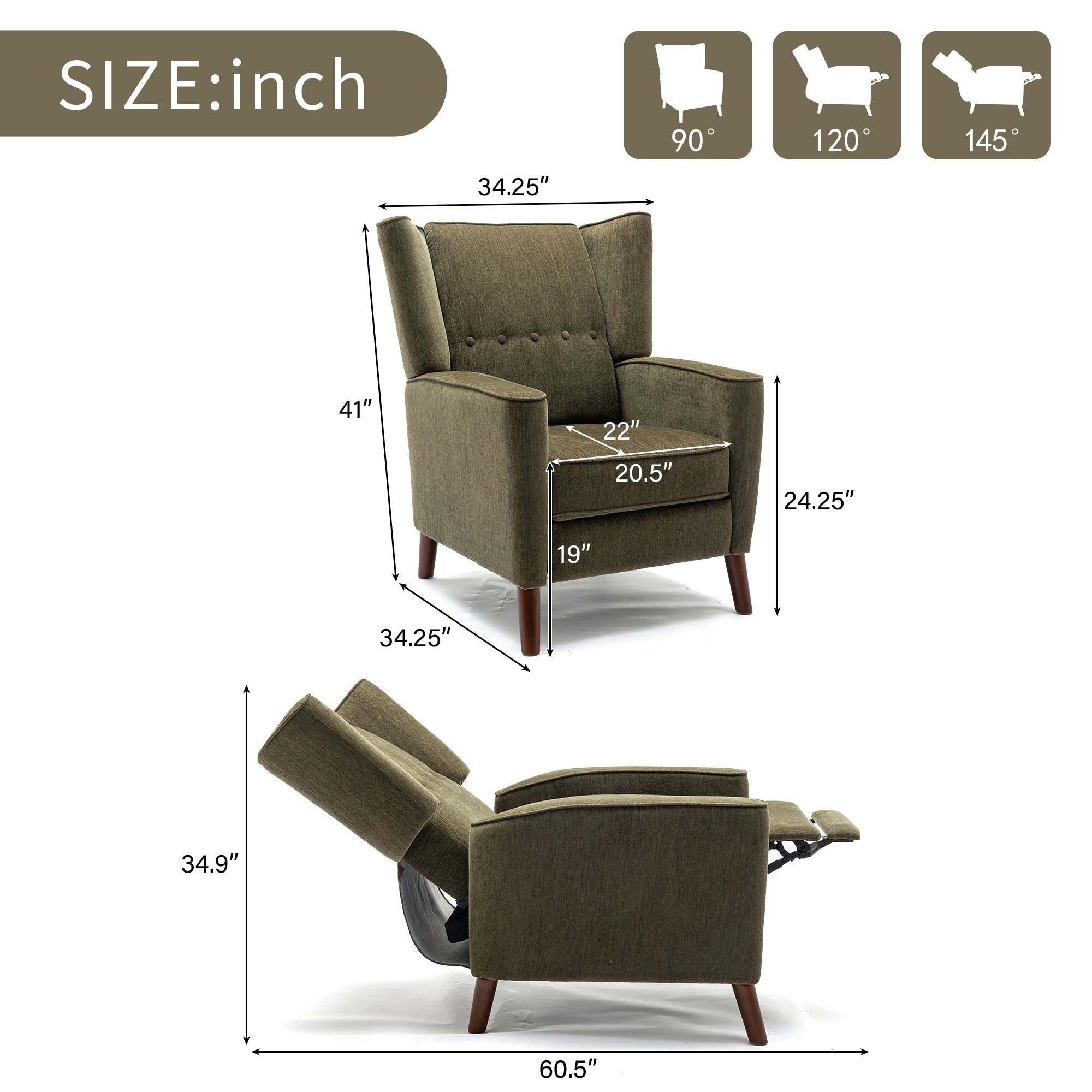 Lagos Chenille Recliner Chair