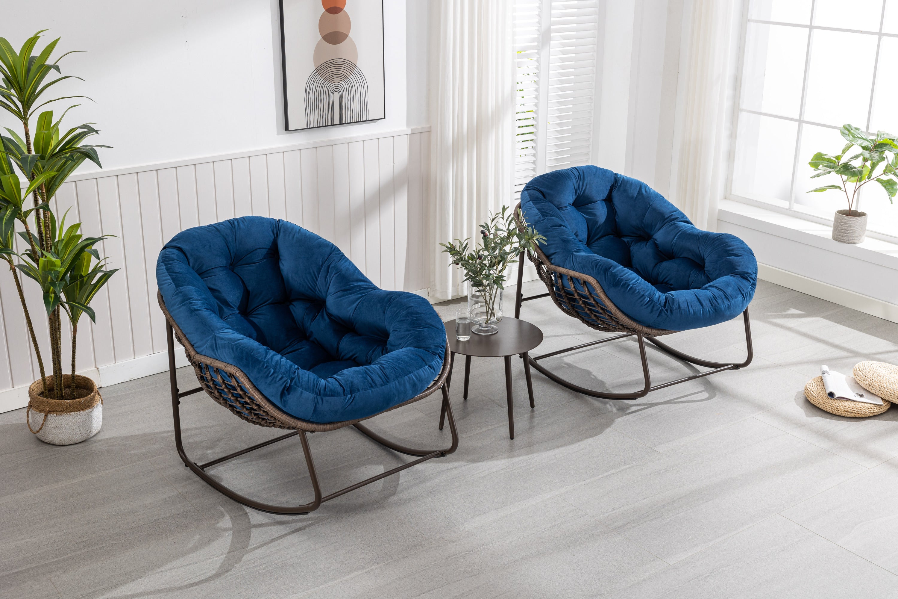 Rattan Navy Chair