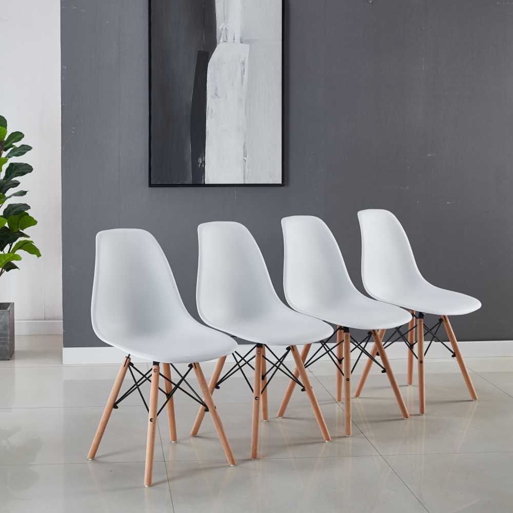 White Polypropylene Chairs (Set of 4)