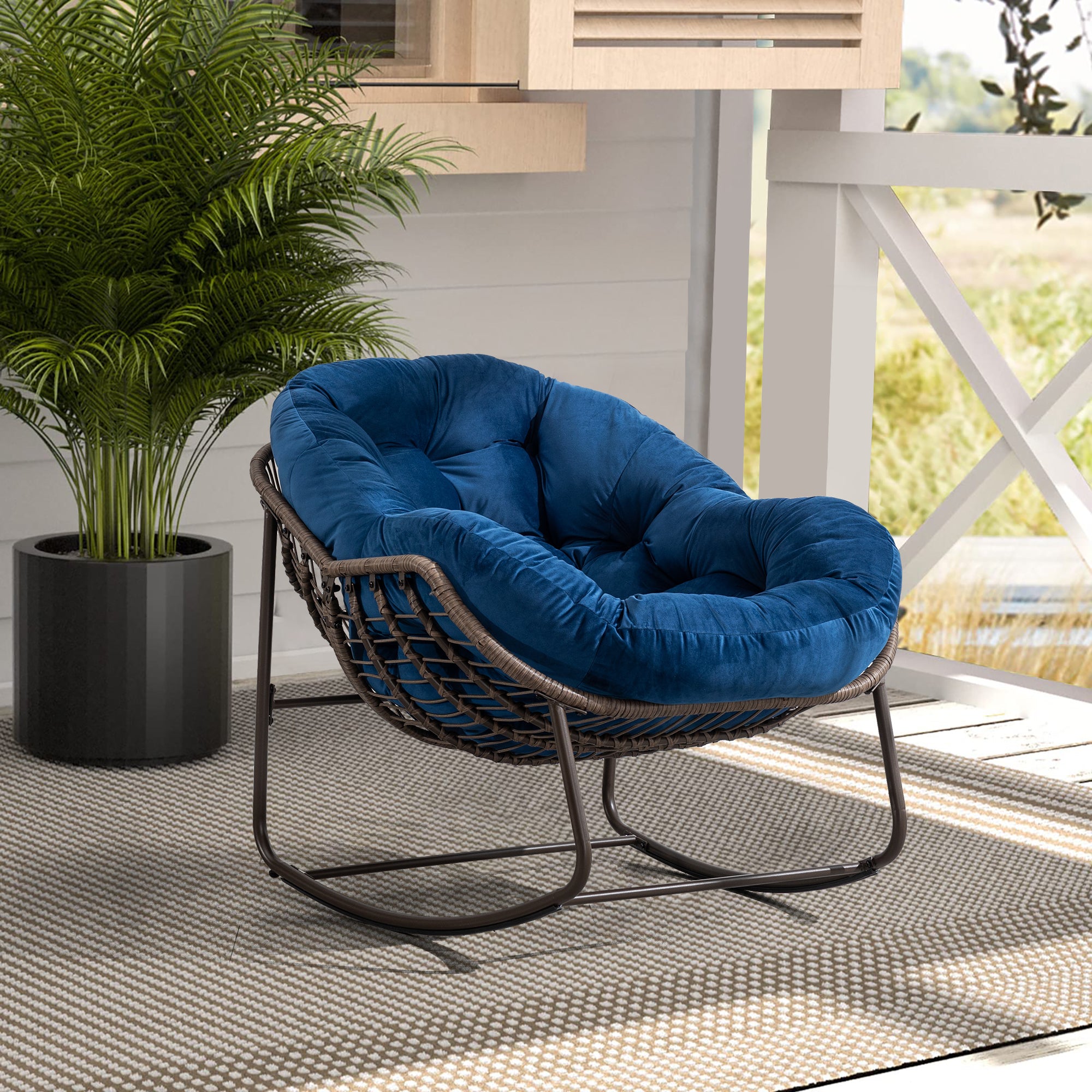 Rattan Navy Chair