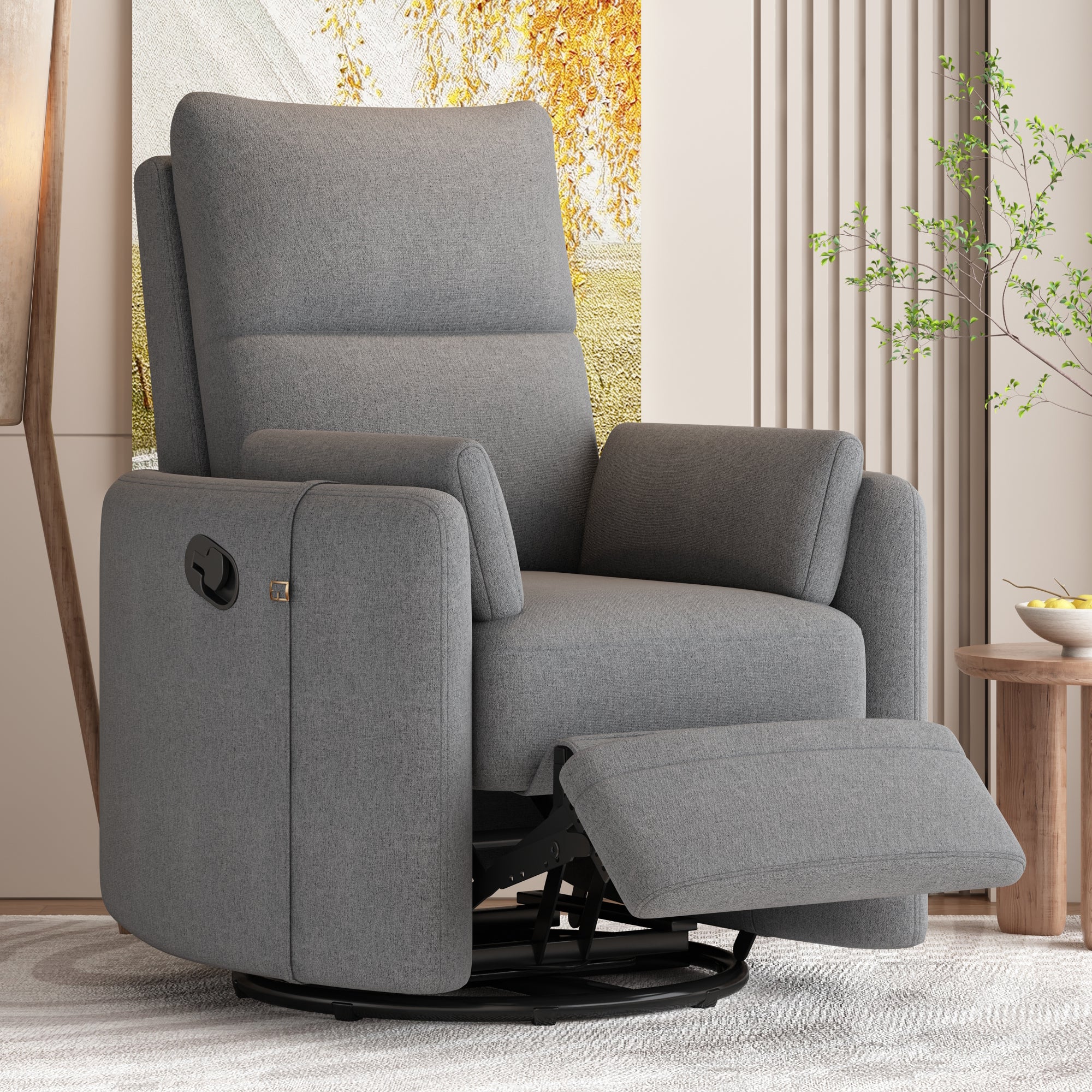 Leino Swivel Chair with Pillows