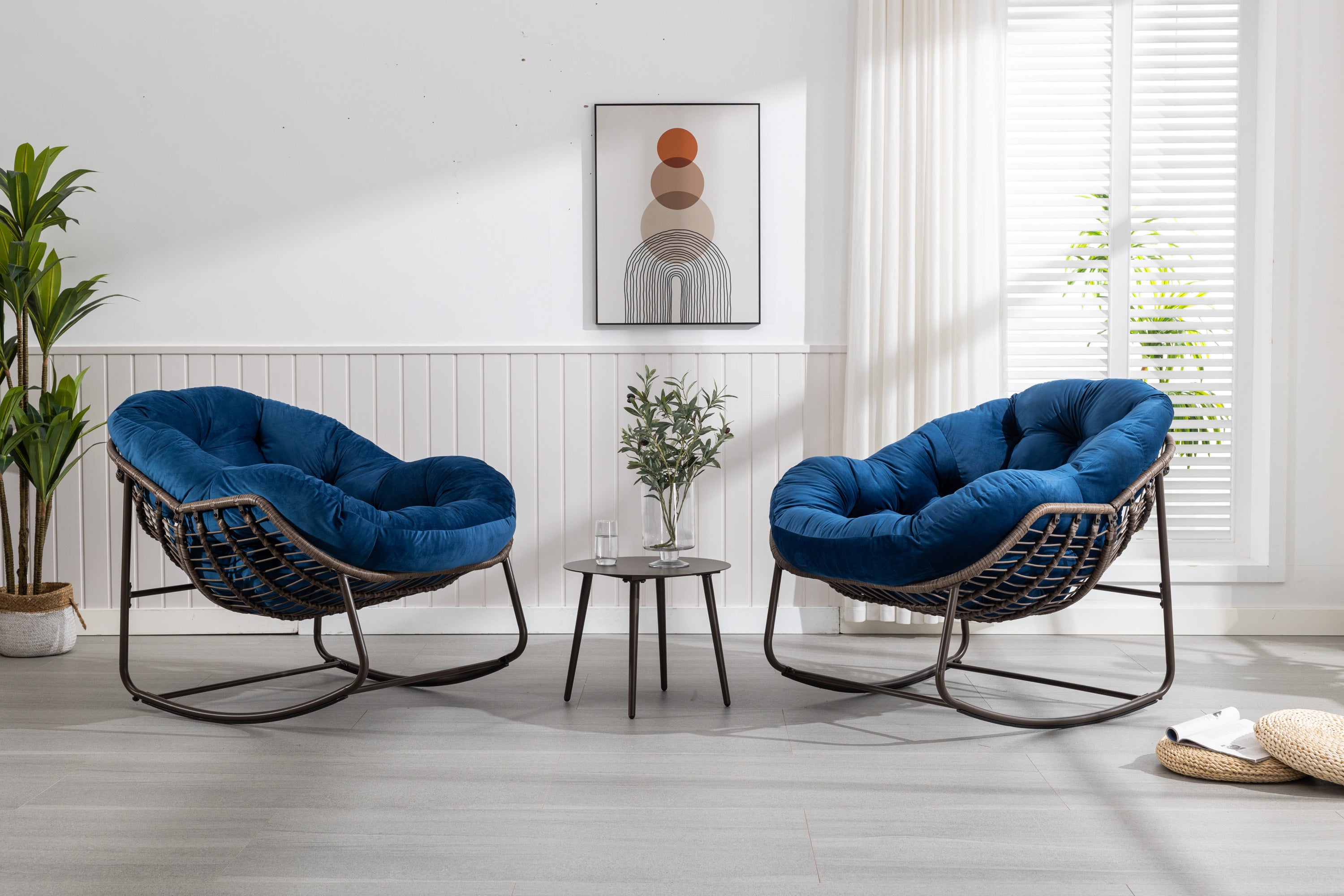 Rattan Navy Chair