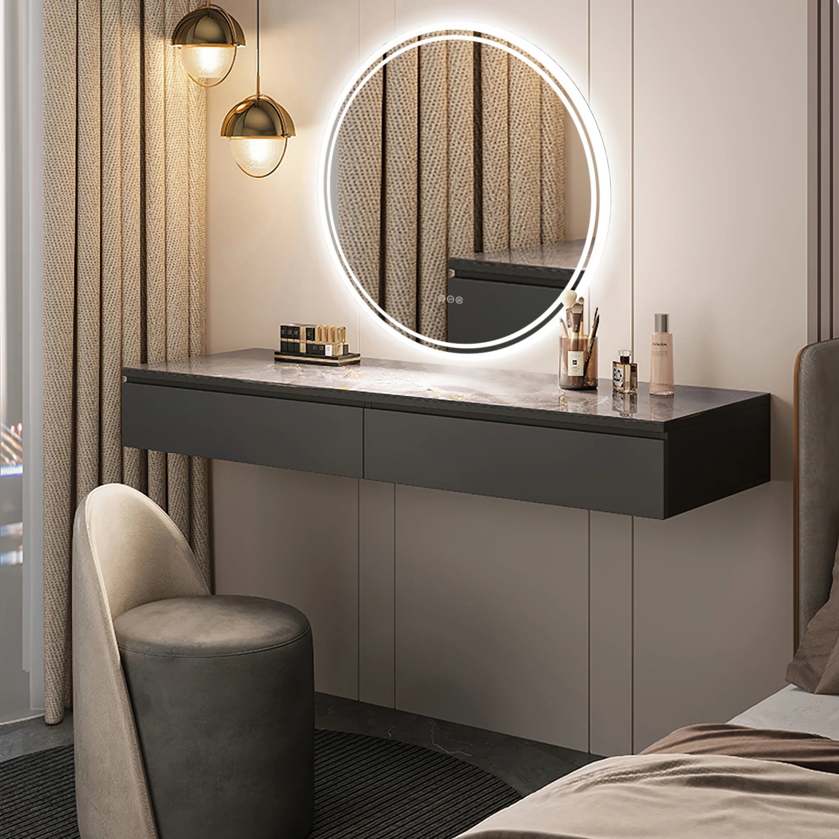 Intelligent Illuminated LED Round Mirror