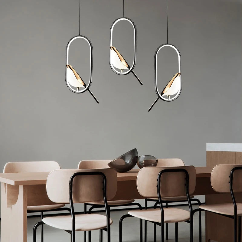 Nordic Magpie Bird LED Pendant Lamps