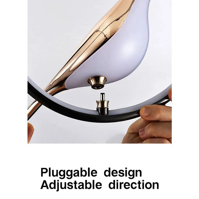 Nordic Magpie Bird LED Pendant Lamps