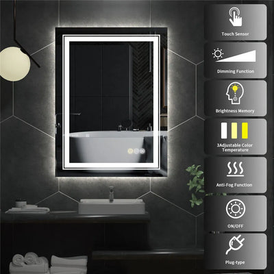 Dual Lights LED Bathroom Mirror