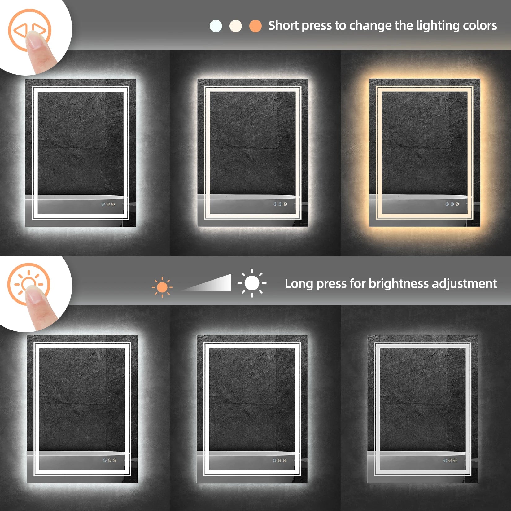 Dual Lights LED Bathroom Mirror