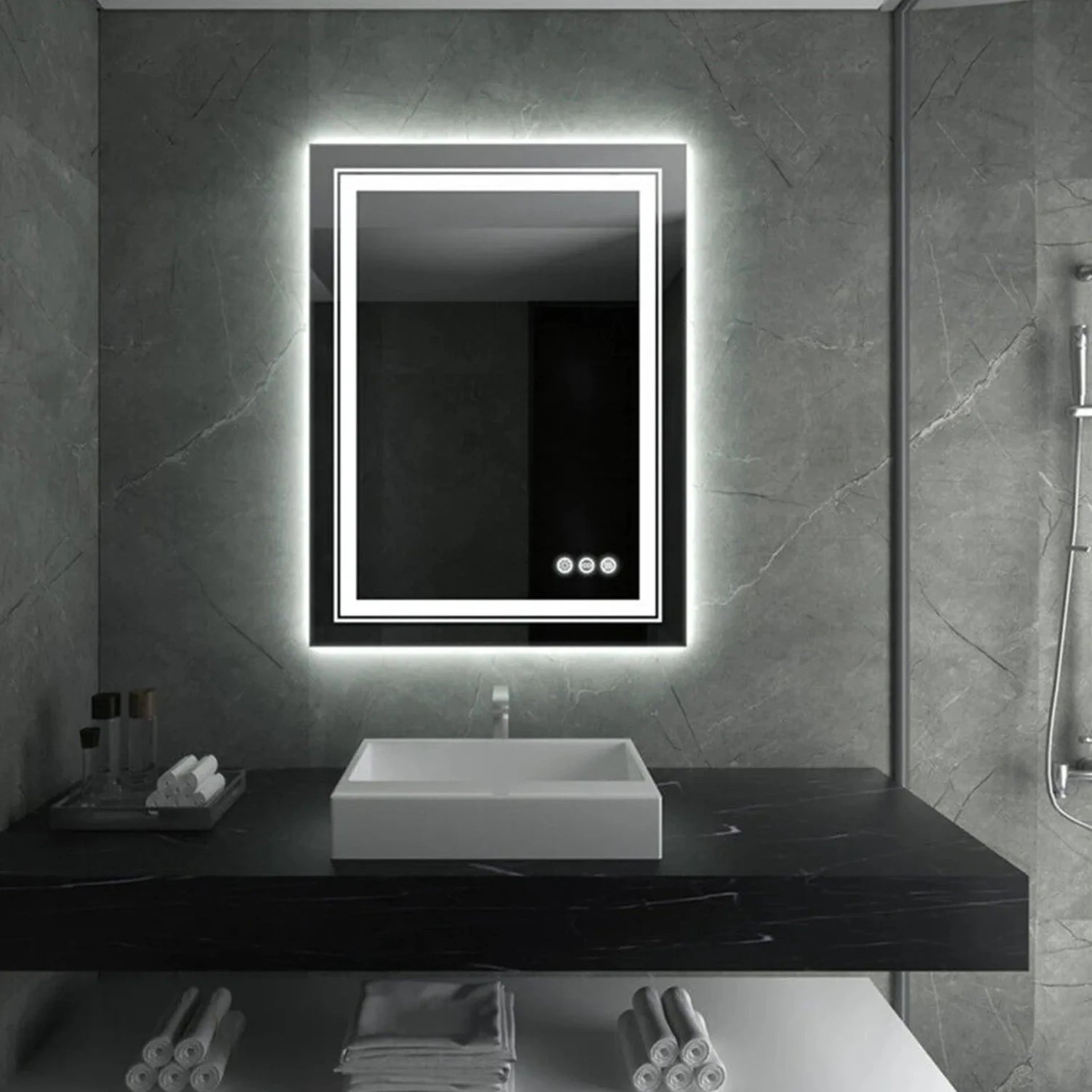 Dual Lights LED Bathroom Mirror
