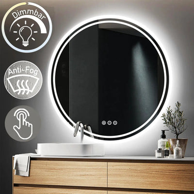 Intelligent Illuminated LED Round Mirror