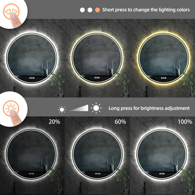 Intelligent Illuminated LED Round Mirror