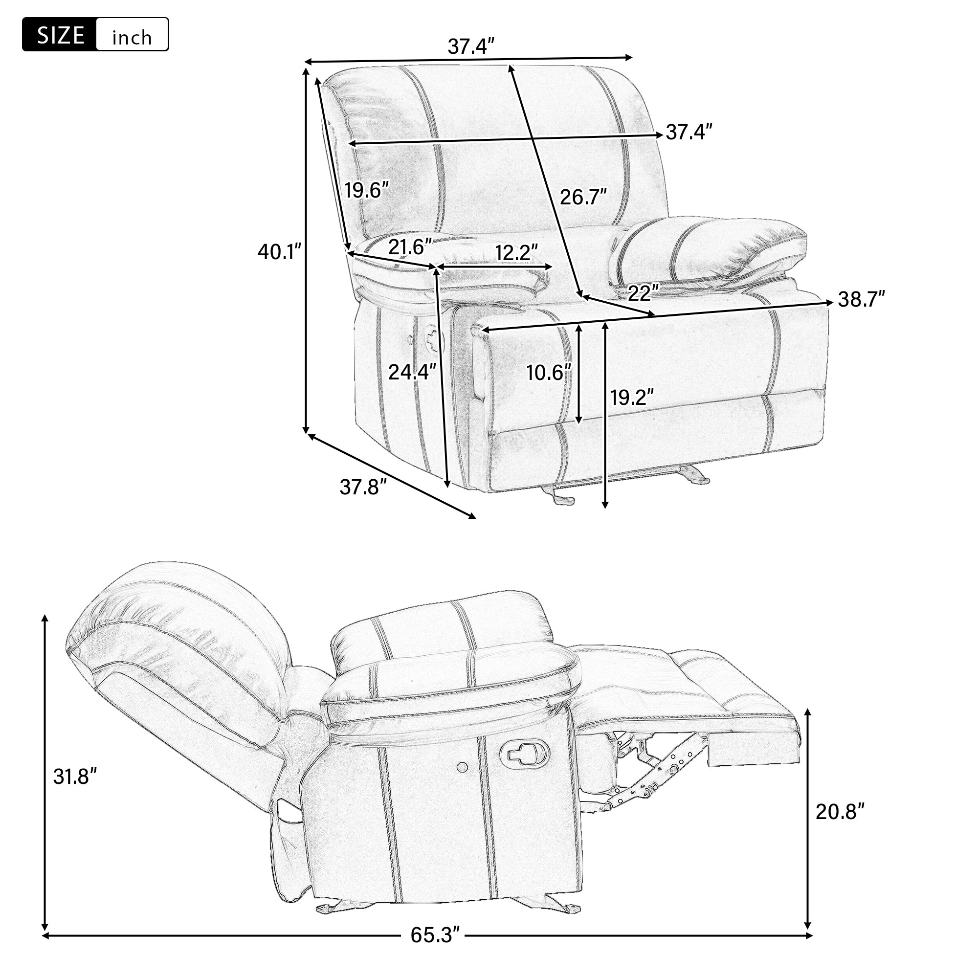 Merienne Leather Recliner Chair