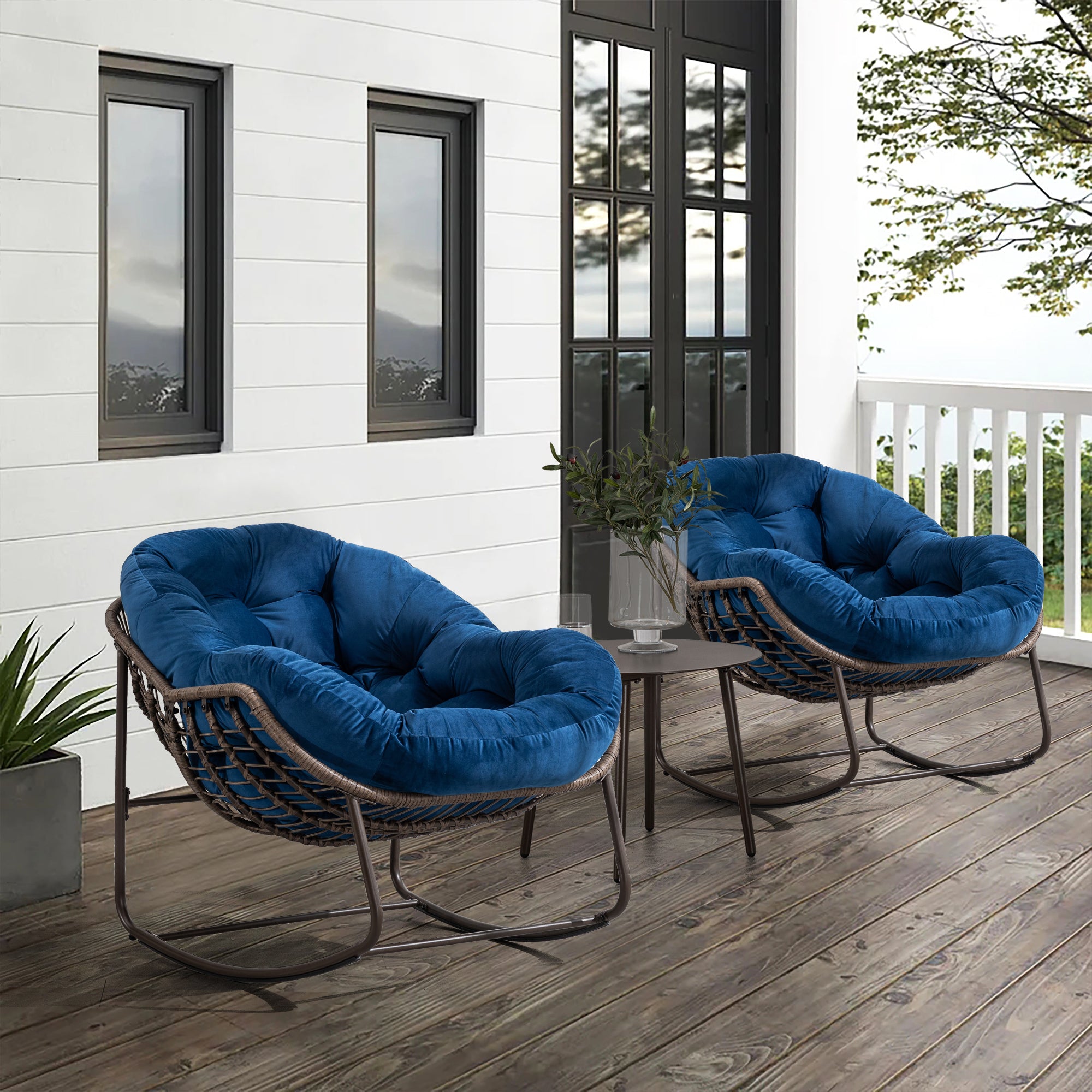 Rattan Navy Chair