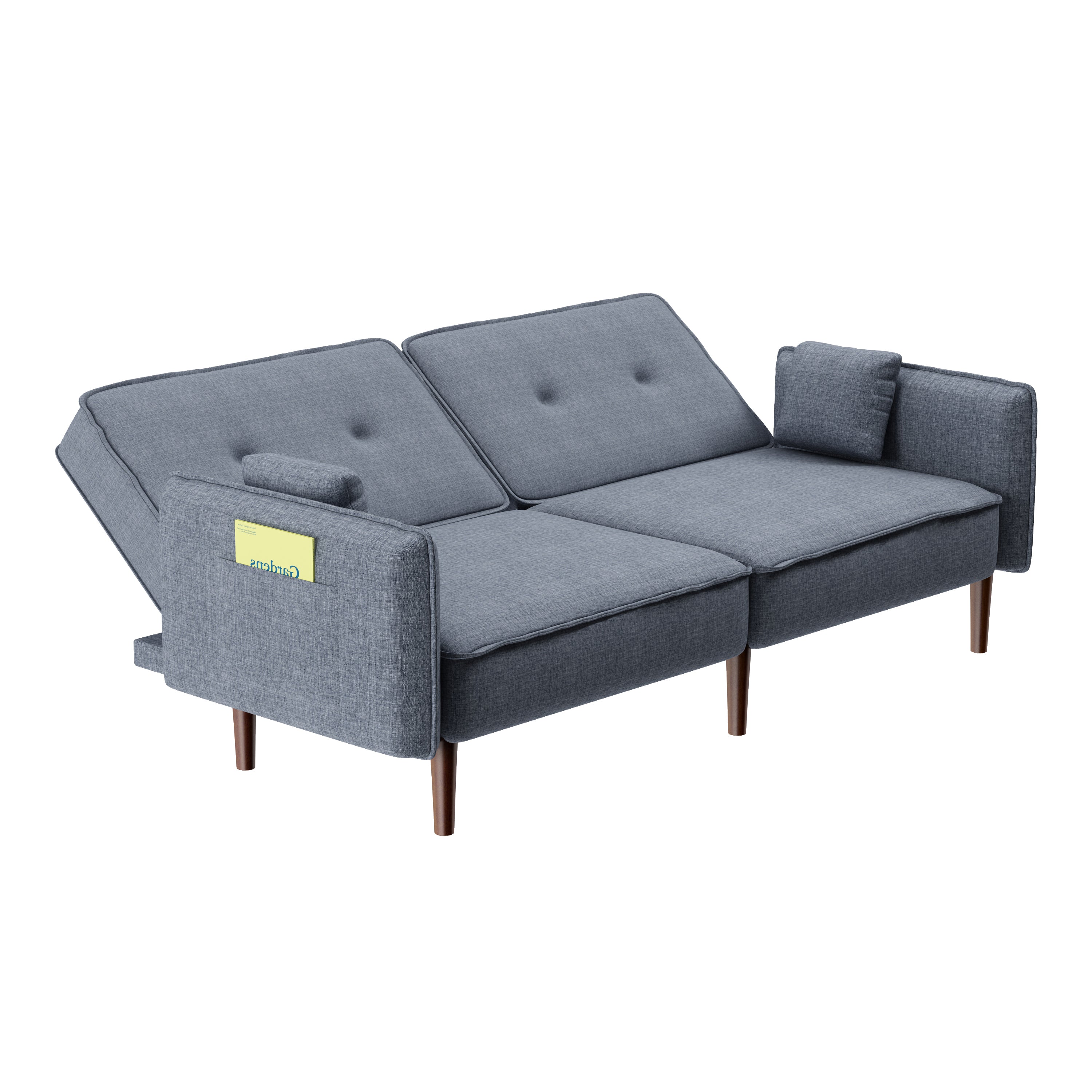 Grey Fabric Futon Sofa Bed