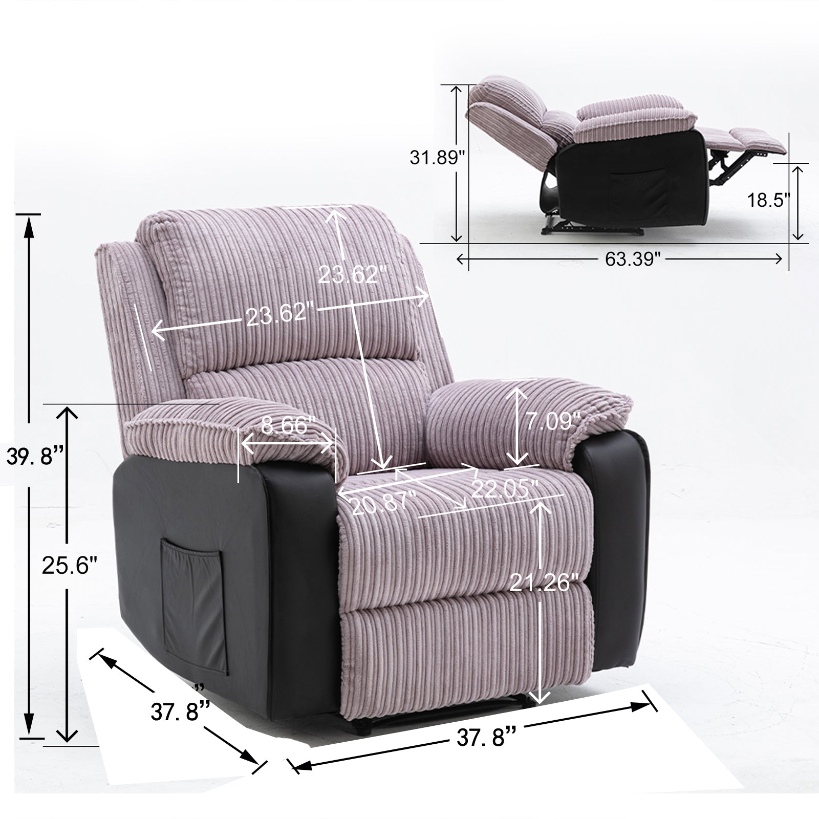 Avulda Fabric Recliner Chair